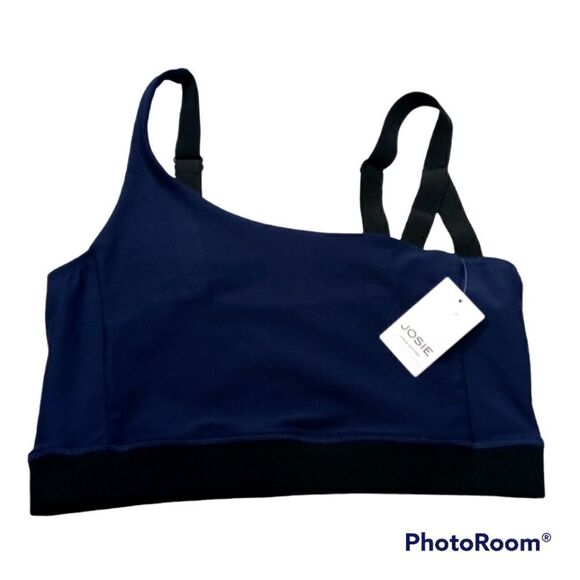 Natori Josie Solstice Asymmetrical Cropped Navy Blue Cami -P - Picture 1 of 5